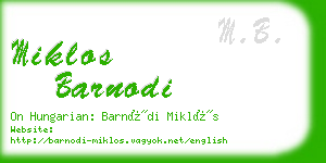 miklos barnodi business card